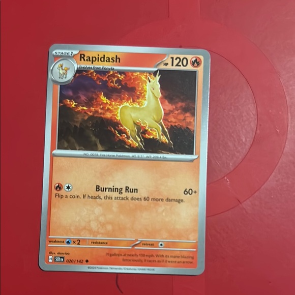 Pokemon Rapidash Card - Red and Orange Games Pokemon Rapidash Card - Red and Orange Games